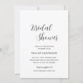 シンプル白黒モダンブライダルシャワー 招待状 (正面)