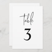 シンプル白黒モダンミニマリスト表の番号 招待状 (正面/裏面)