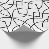 シンプル白黒モダンミニマル抽象芸術 ラッピングペーパー (角)