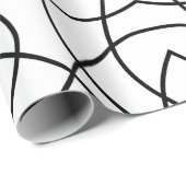 シンプル白黒モダンミニマル抽象芸術 ラッピングペーパー (ロールコーナー)