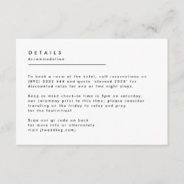 シンプル白黒モダンモノグラム詳細 エンクロージャーカード