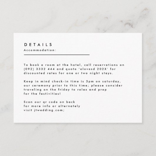 シンプル白黒モダンモノグラム詳細 エンクロージャーカード (正面)