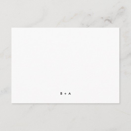 シンプル白黒モダンモノグラム詳細 エンクロージャーカード (裏面)