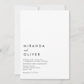 シンプル白黒モダンモノグ結婚ラム 招待状 (正面)