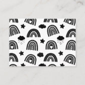 シンプル白黒モダンレインボーおむつラッフル エンクロージャーカード (裏面)