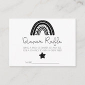 シンプル白黒モダンレインボーおむつラッフル エンクロージャーカード (正面)