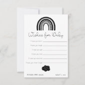 シンプル白黒モダンレインボーウィッシュベビー ノートカード (正面)