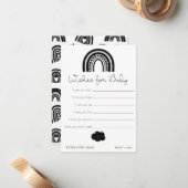 シンプル白黒モダンレインボーウィッシュベビー ノートカード (正面/裏面インサイチュ)