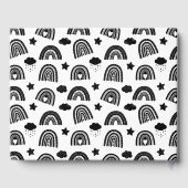 シンプル白黒モダンレインボーベビーシャワー ゲストブック (裏面)