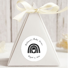 シンプル白黒モダンレインボーベビーシャワー ラウンドシール
