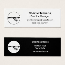 シンプル白黒モダン両面ロゴミニ