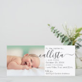 シンプル白黒モダン写真の誕生発表 (スタンド正面)