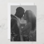 シンプル白黒モダン写真結婚の 招待状 (裏面)