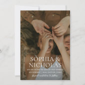 シンプル白黒モダン写結婚真 セーブザデート (正面)