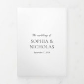 シンプル白黒モダン写結婚真 三つ折り招待状 (カバー)