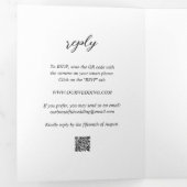 シンプル白黒モダン写結婚真 三つ折り招待状 (内部最初)