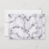 シンプル白黒モダン大理石模様 セーブザデート (裏面)