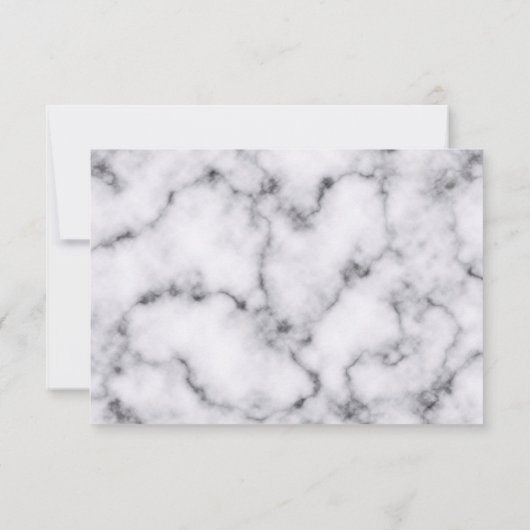 シンプル白黒モダン大理石模様 セーブザデート (裏面)