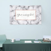 シンプル白黒モダン大理石模様 横断幕 (トレードショー)