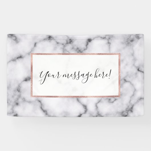 シンプル白黒モダン大理石模様 横断幕 (横)