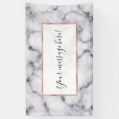 シンプル白黒モダン大理石模様 横断幕 (縦)