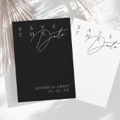 シンプル白黒モダン結婚タイポグラフィ セーブザデート