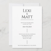 シンプル白黒モダン結婚式招待状 招待状 (正面)