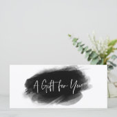 シンプル白黒モダン証明書ギフトカード (スタンド正面)