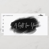 シンプル白黒モダン証明書ギフトカード (正面/裏面)