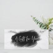 シンプル白黒モダン証明書ギフトカード (スタンド正面)