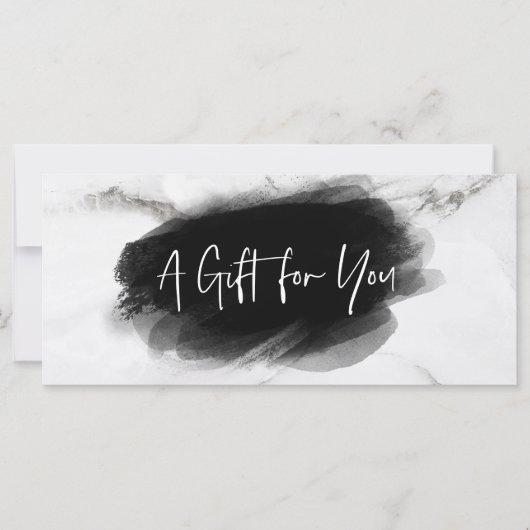 シンプル白黒モダン証明書ギフトカード (正面)