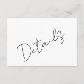 シンプル白黒モダン詳細アコモデーション エンクロージャーカード (裏面)