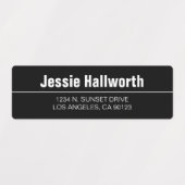 シンプル白黒モダン防水アドレス ラベル (デザイン1)