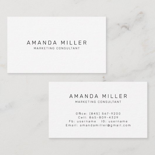 シンプル白黒モダン 名刺 (正面/裏面)