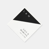 シンプル白黒モノグラエレガントム結婚ズ スタンダードカクテルナプキン (角)