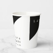シンプル白黒モノグラエレガントム結婚ズ 紙コップ (左)