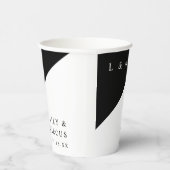 シンプル白黒モノグラエレガントム結婚ズ 紙コップ (右)