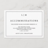 シンプル白黒モノグラムエレガントな結婚式 エンクロージャーカード (正面)