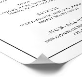 シンプル白黒モノグラムエレガントな結婚式 ポスター (角)