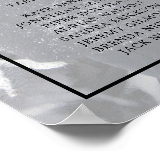 シンプル白黒モノグラムエレガントな結婚式 ポスター (角)