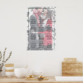 シンプル白黒モノグラムエレガントな結婚式 ポスター (キッチン)