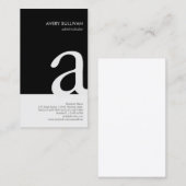 シンプル白黒モノグラムエレガント名刺 名刺 (正面/裏面)