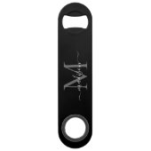 シンプル白黒モノグラムガーリースエレガントクリプト スピード栓抜き (正面)