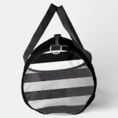 シンプル白黒モノグラムストライプパターン ダッフルバッグ (右)