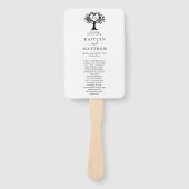 シンプル白黒モノグラムハートツリ結婚ーズ ハンドファン (正面)