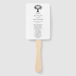 シンプル白黒モノグラムハートツリ結婚ーズ ハンドファン