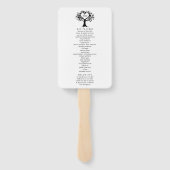 シンプル白黒モノグラムハートツリ結婚ーズ ハンドファン (裏面)