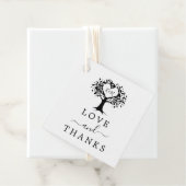 シンプル白黒モノグラムハートツリ結婚ーズ フェイバータグ (インサイチュ)