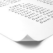 シンプル白黒モノグラムハートツリ結婚ーズ ポスター (角)