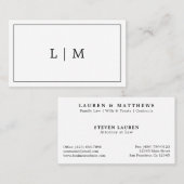 シンプル白黒モノグラムプロフェッショナル 名刺 (正面/裏面)